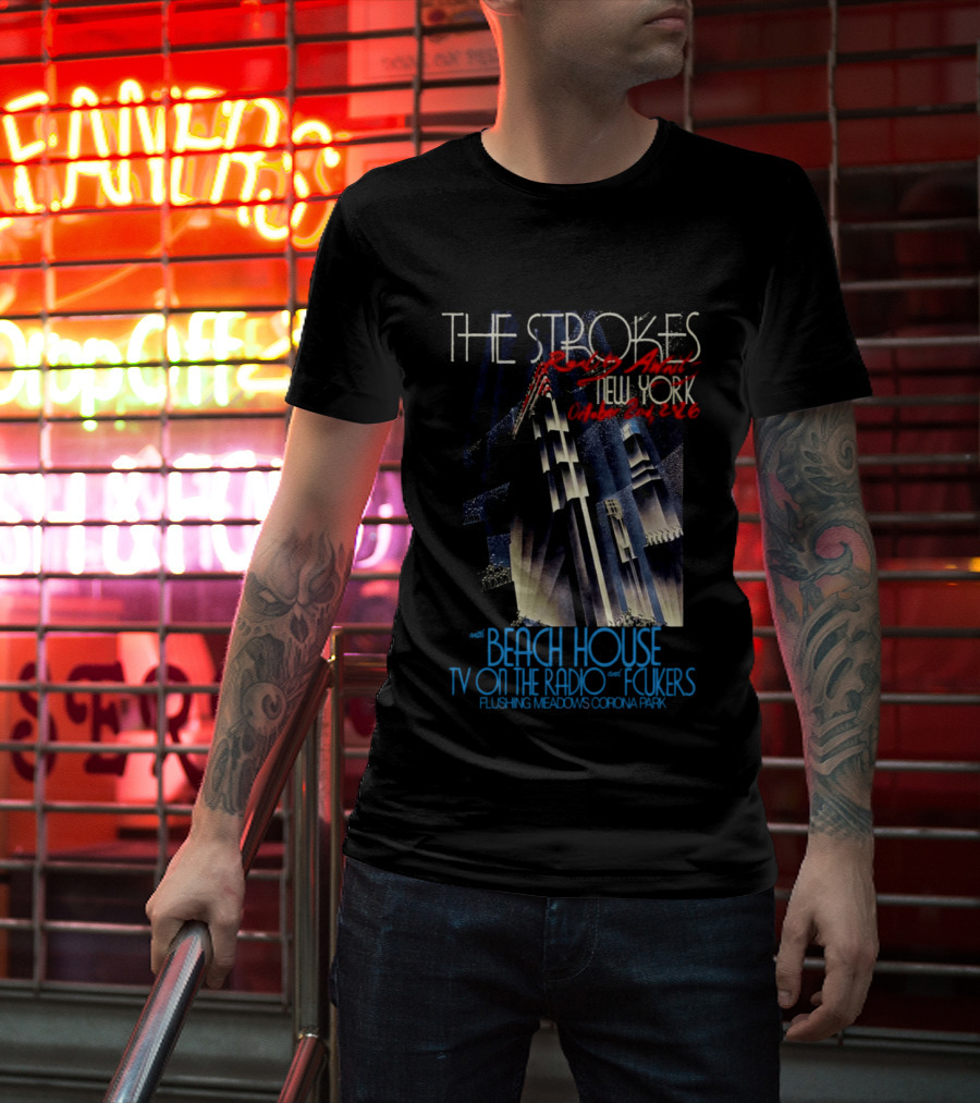 The Strokes October 2 2026 Flushing Meadows Corona Park Queens NY Beach House TV On The Radio Folkers T-Shirt