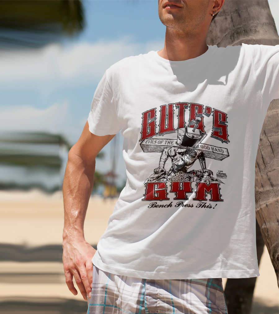 Guts's Evils Of The God Hand Gym Bench Press This All Pain No Gain Berserk 2 Sided T-Shirt