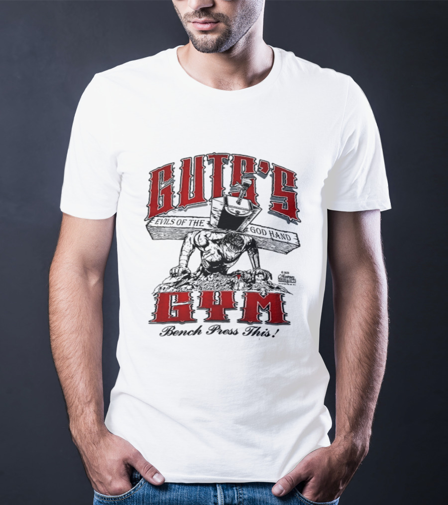 Guts's Evils Of The God Hand Gym Bench Press This All Pain No Gain Berserk 2 Sided T-Shirt