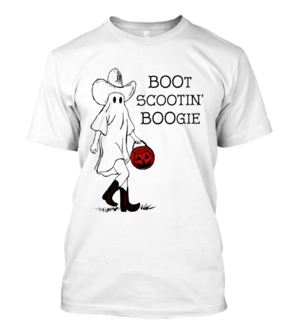 Boot Scootin' Boogie Ghost Cowgirl Halloween Trick Or Treat T-Shirt