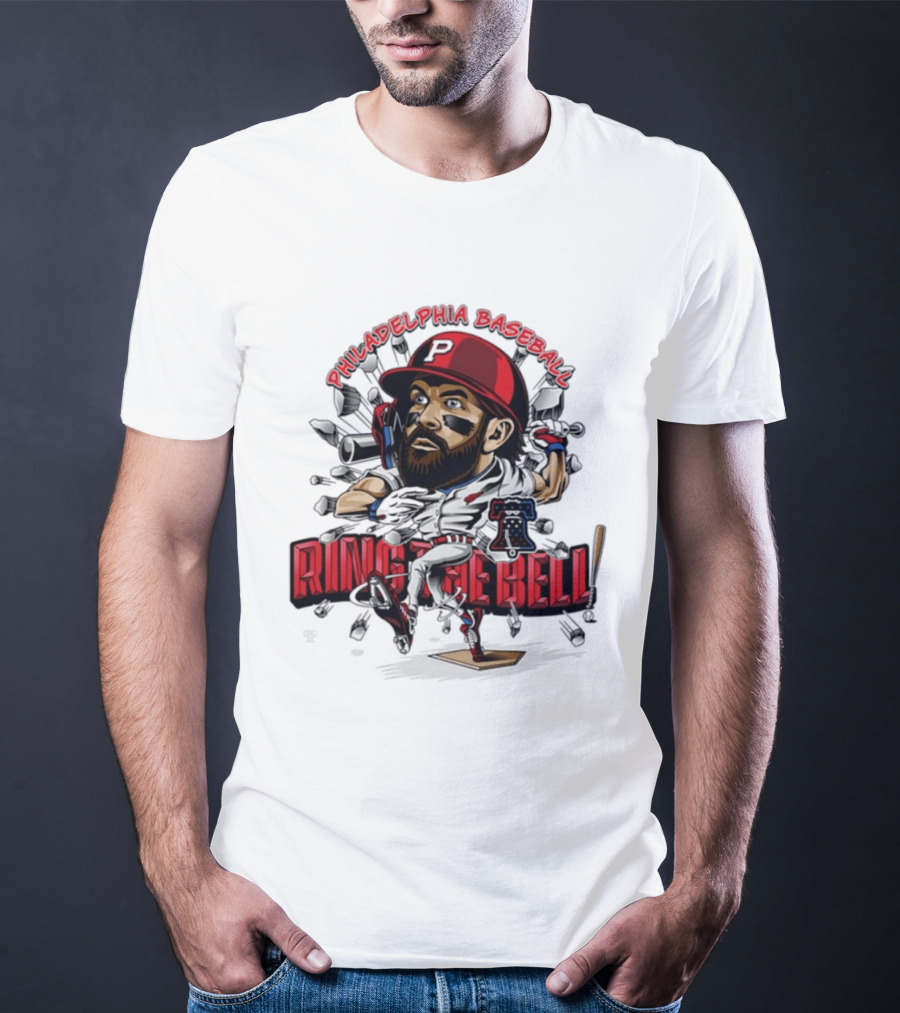 Bryce Harper Philadelphia Baseball Ring The Bell Caricature T-Shirt