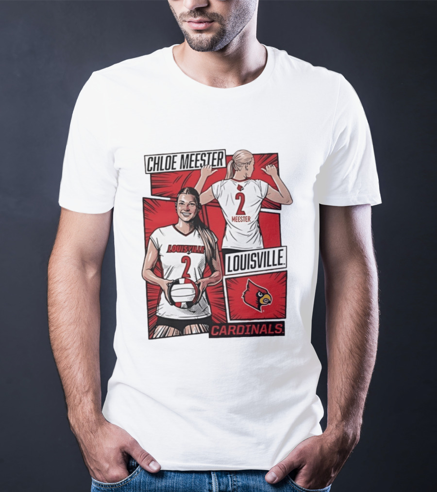 Chloe Meester Louisville Cardinals Volleyball Comic Book T-Shirt