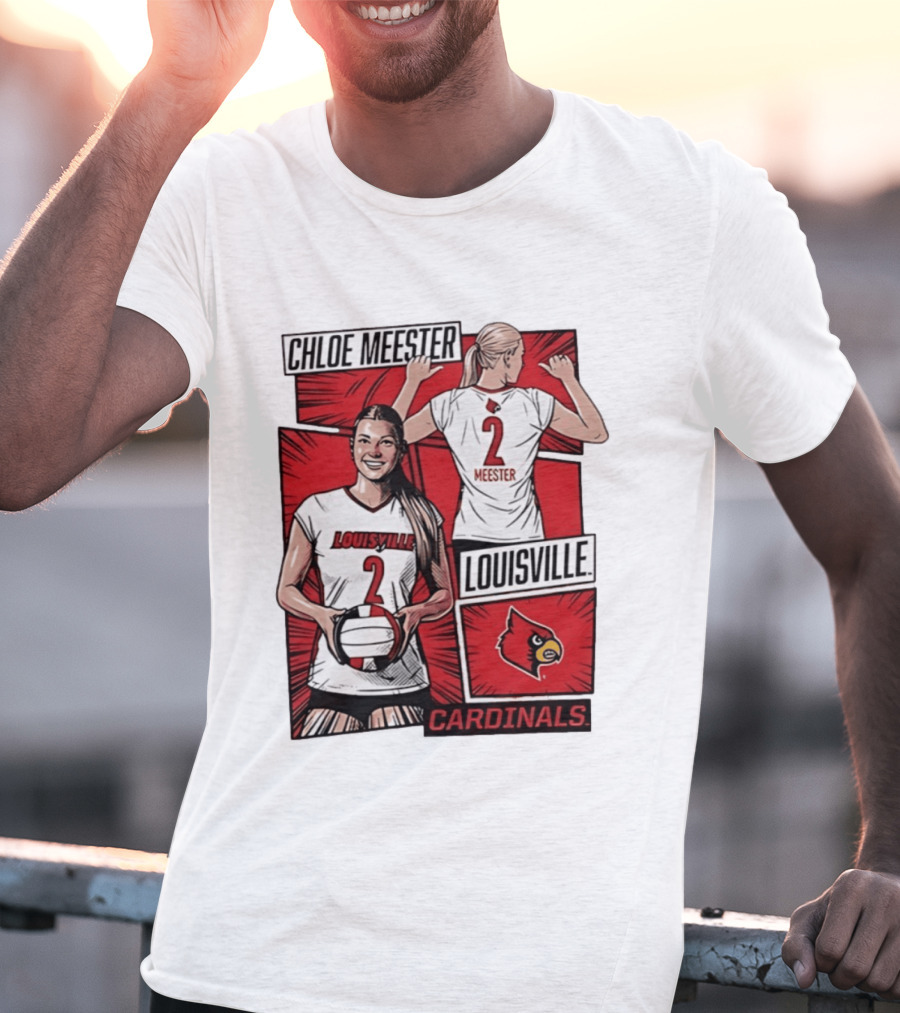 Chloe Meester Louisville Cardinals Volleyball Comic Book T-Shirt