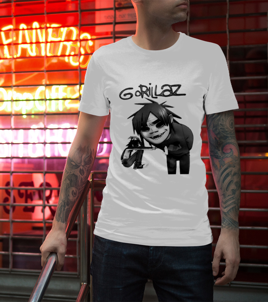 Gorillaz Band Damon Albarn Jamie Hewlett Character Art Alternative Rock T-Shirt