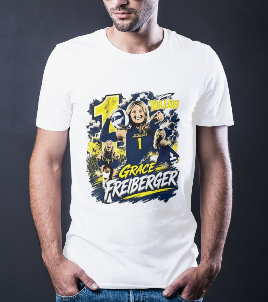 Grace Freiberger Toledo Rockets Volleyball NCAA Number 1 T-Shirt