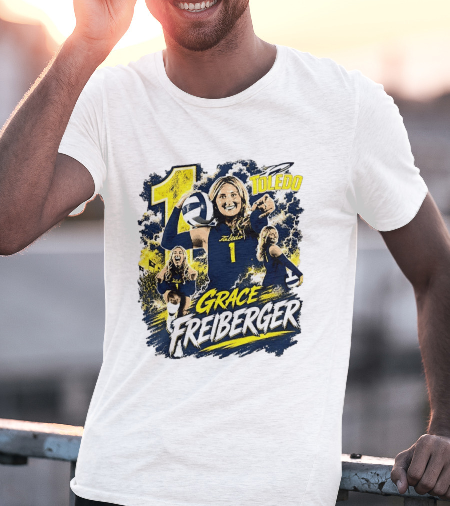 Grace Freiberger Toledo Rockets Volleyball NCAA Number 1 T-Shirt