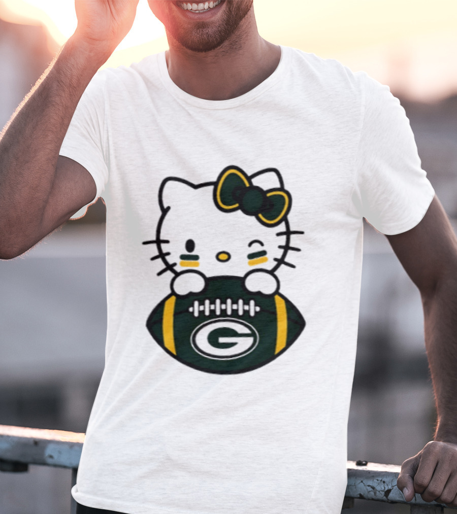 Green Bay Packers Hello Kitty Collaboration 2026 Football Season T-Shirt