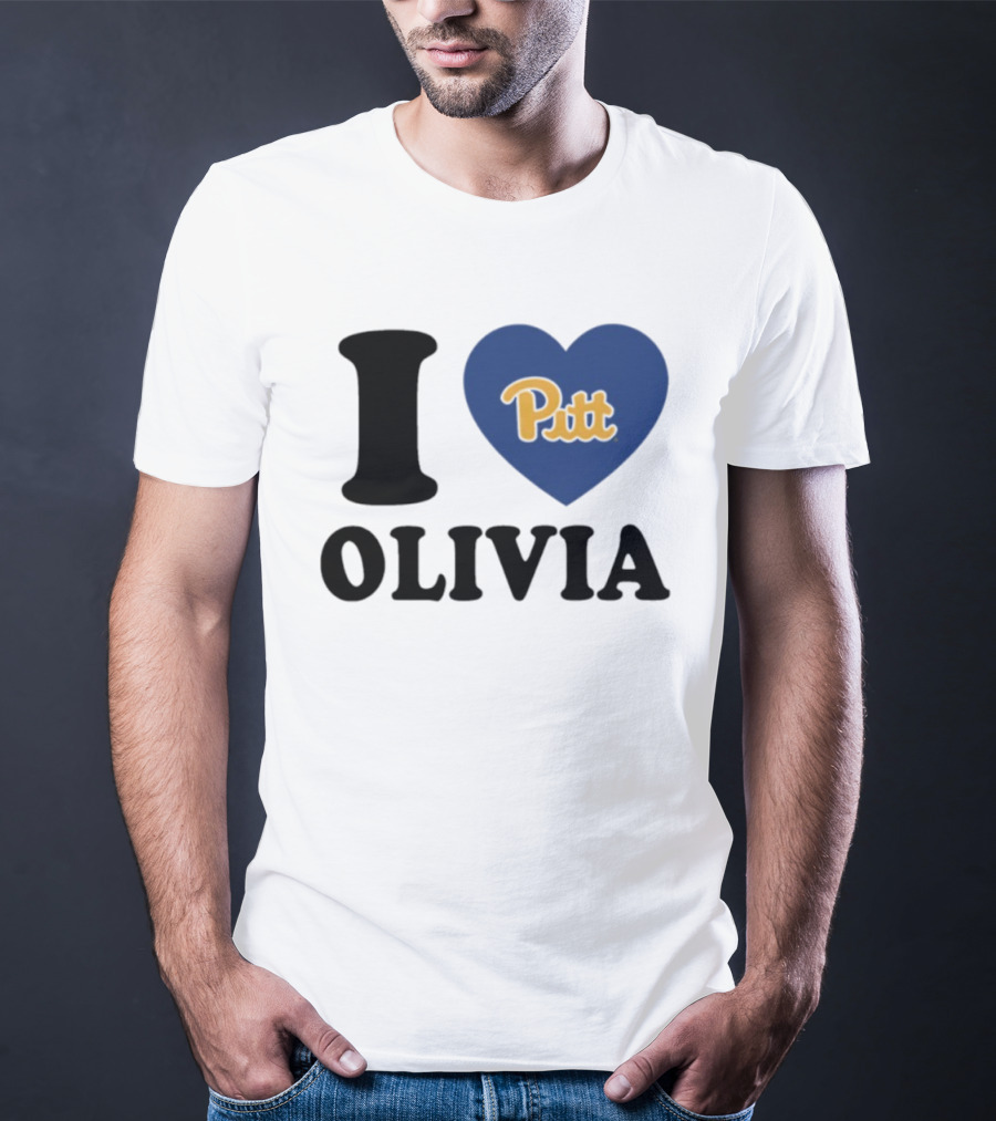 I Love Olivia Pitt Panthers Heart Logo Pittsburgh T-Shirt