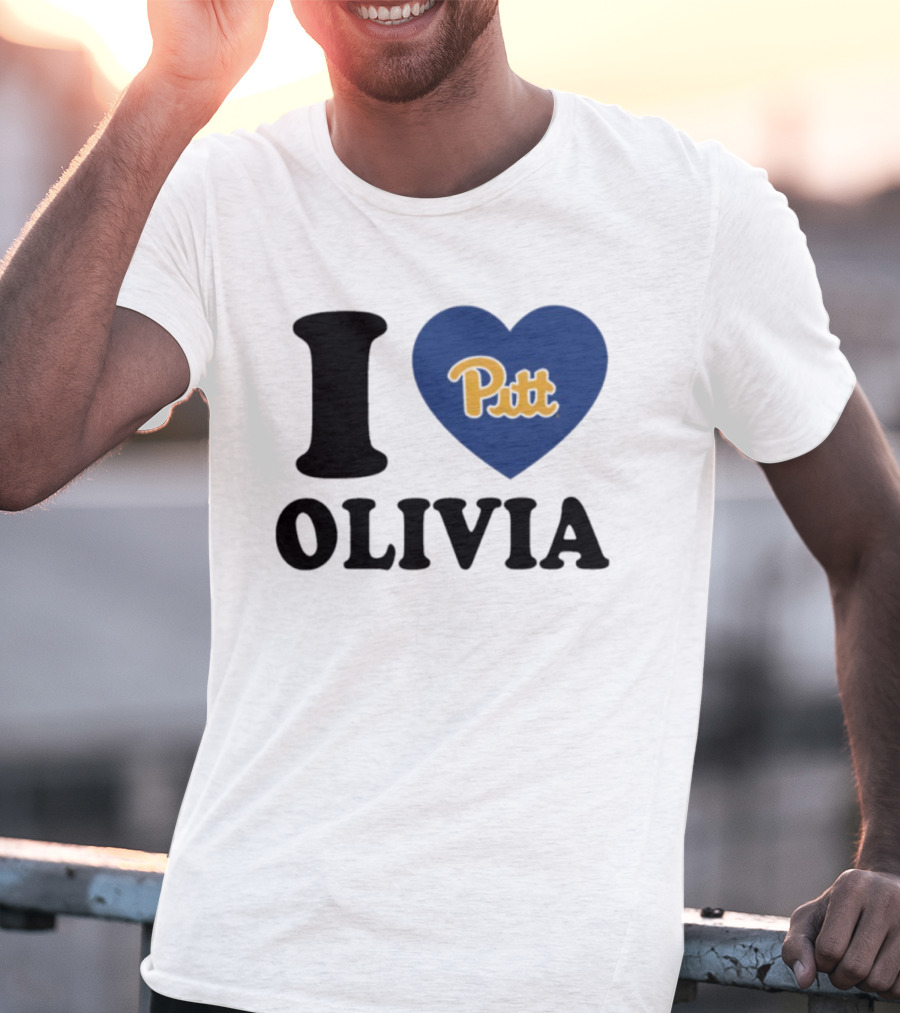 I Love Olivia Pitt Panthers Heart Logo Pittsburgh T-Shirt