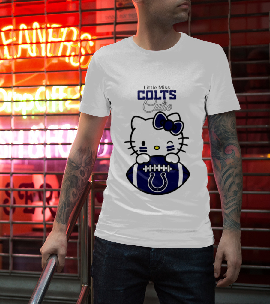 Indianapolis Colts X Hello Kitty Little Miss Colts Cutie Football 2026 Season T-Shirt