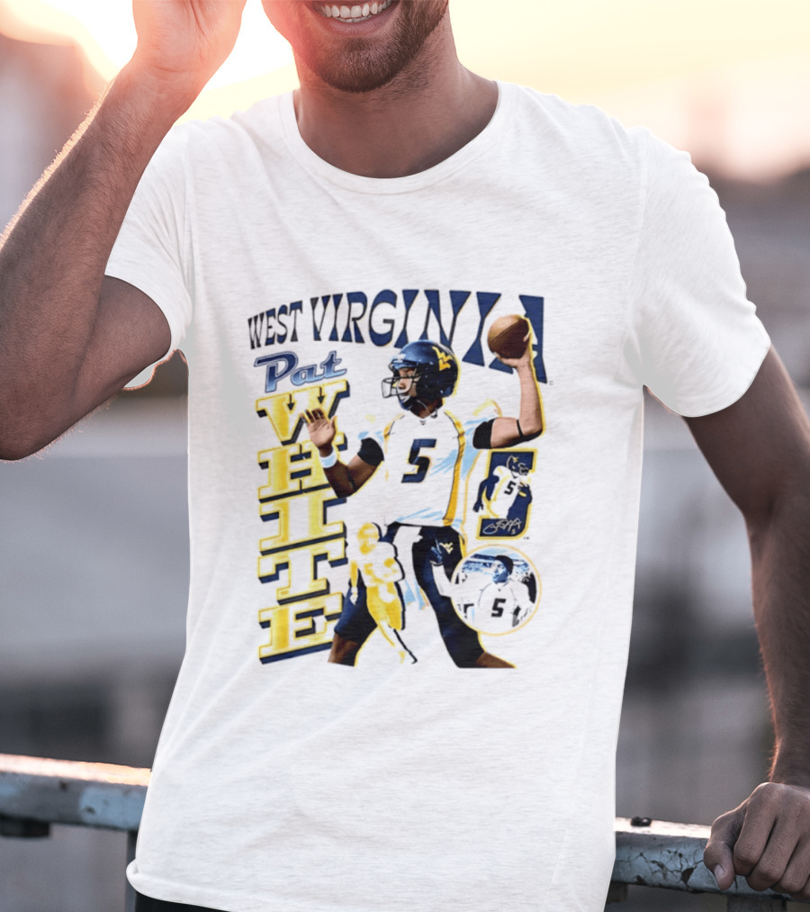 West Virginia Pat White NCAA Football Player Number 5 T-Shirt