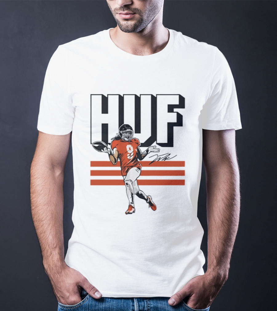 Talanoa Hufanga HUF Football Number 9 Denver Broncos T-Shirt