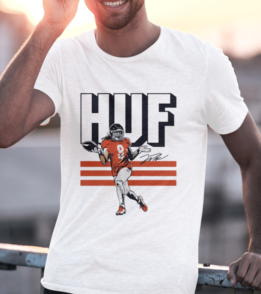 Talanoa Hufanga HUF Football Number 9 Denver Broncos T-Shirt