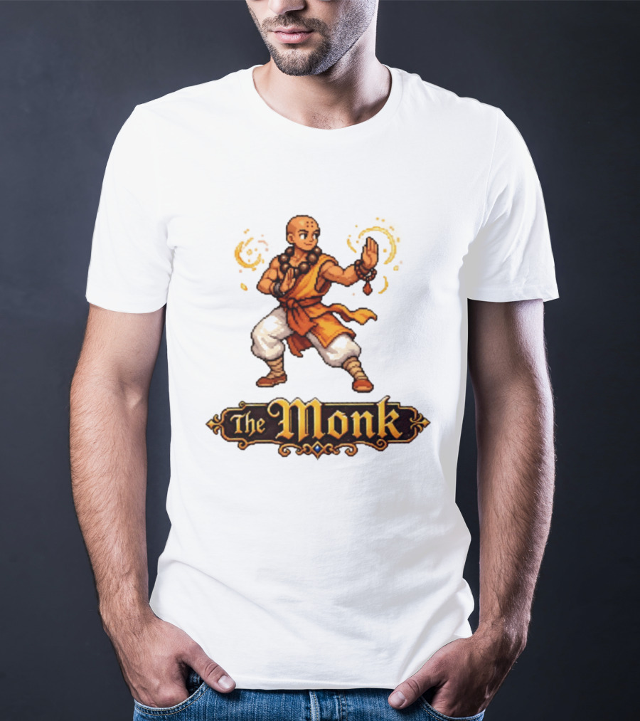 The Monk Pixel Fantasy Martial Arts T-Shirt