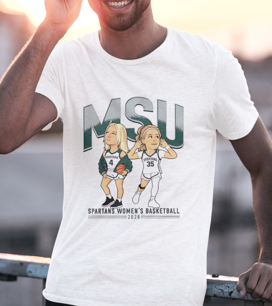 Theryn Hallock Kennedy Blair MSU Spartans Women's Basketball 2023 Caricature T-Shirt