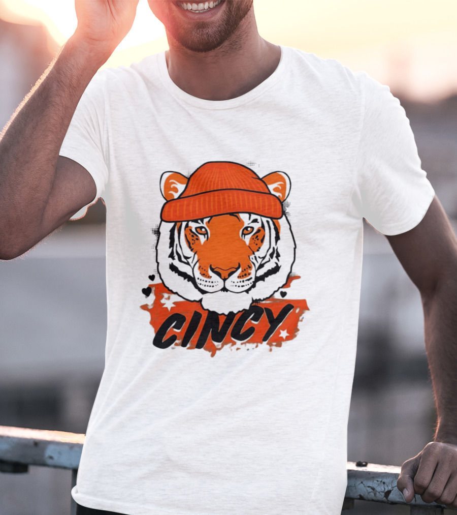 Cincy Tiger Beanie Cincinnati Bengals Football T-Shirt