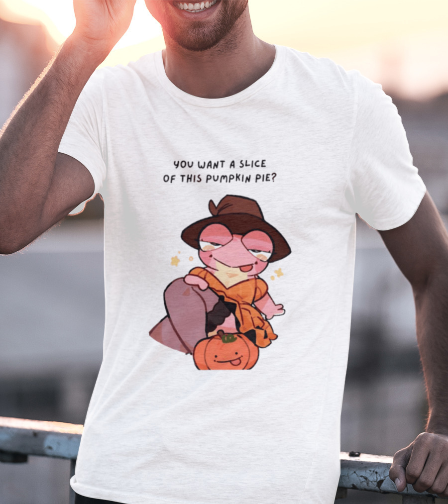 You Want A Slice Of This Pumpkin Pie Frog In Witch Hat With Pumpkin T-Shirt