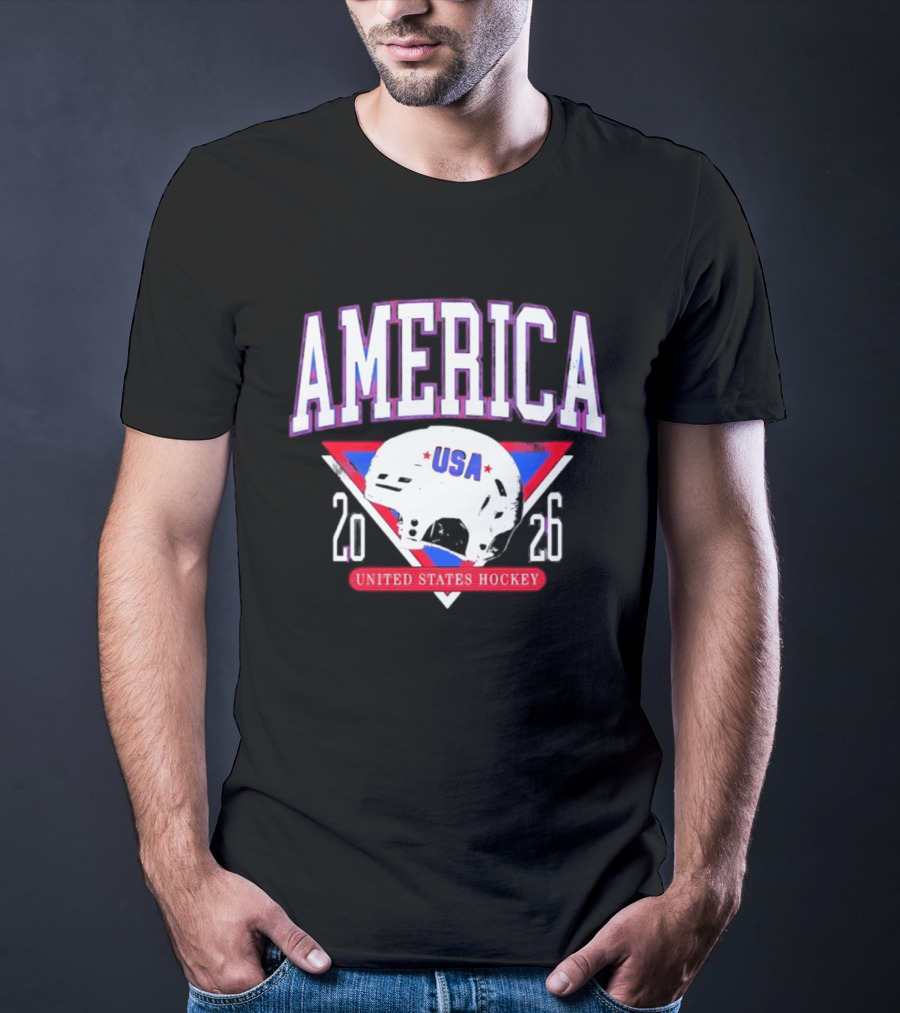 America USA Hockey 2026 United States Helmet T-Shirt