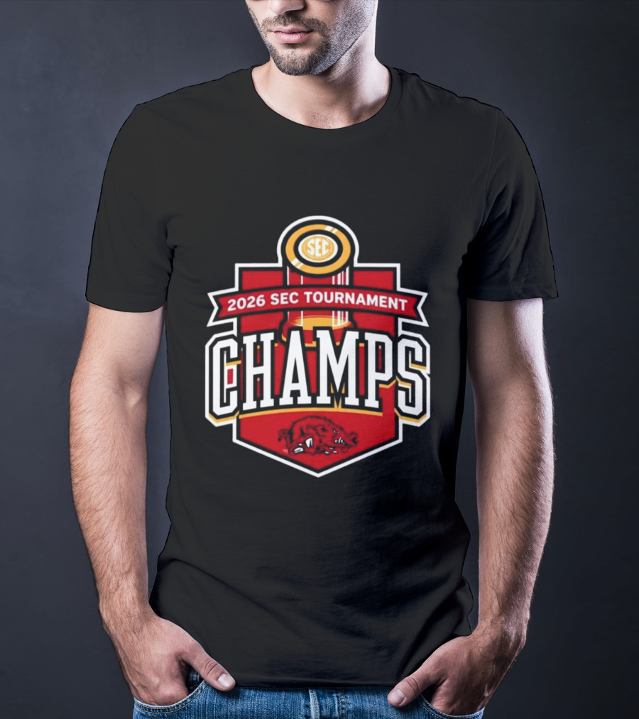 2026 SEC Tournament Champs Arkansas Men's Basketball T-Shirt