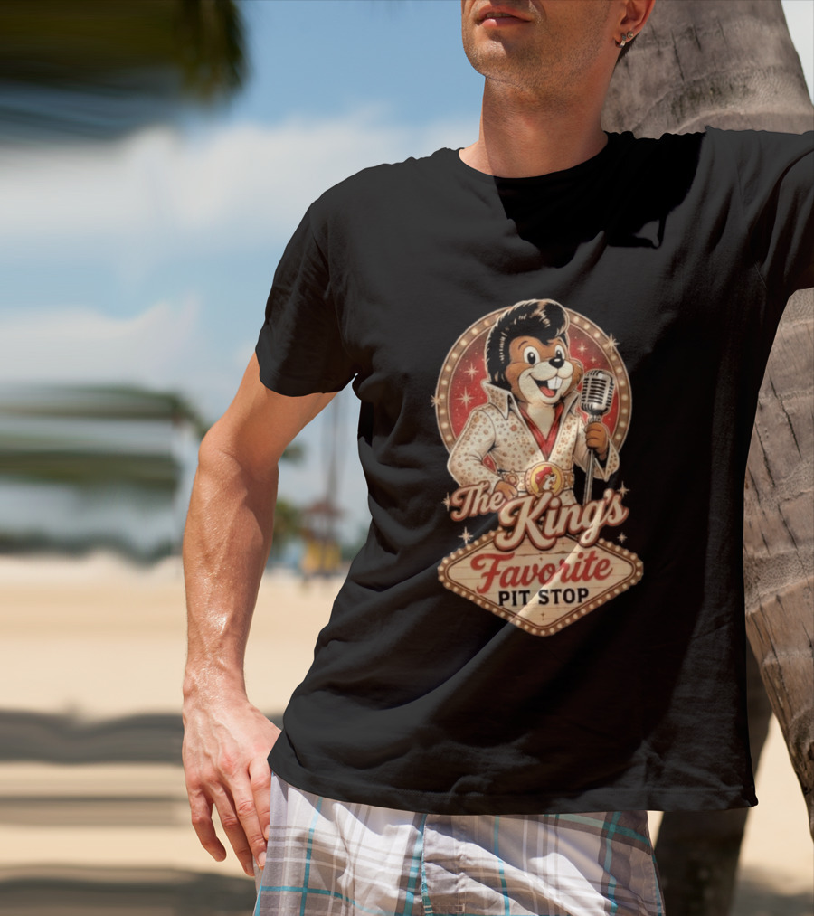 The King's Favorite Pit Stop Buc Ee's Elvis Presley Rock And Roll Roadhouse T-Shirt