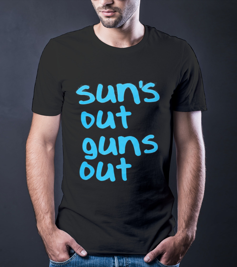 Sun's Out Guns Out Channing Tatum Blue T-Shirt