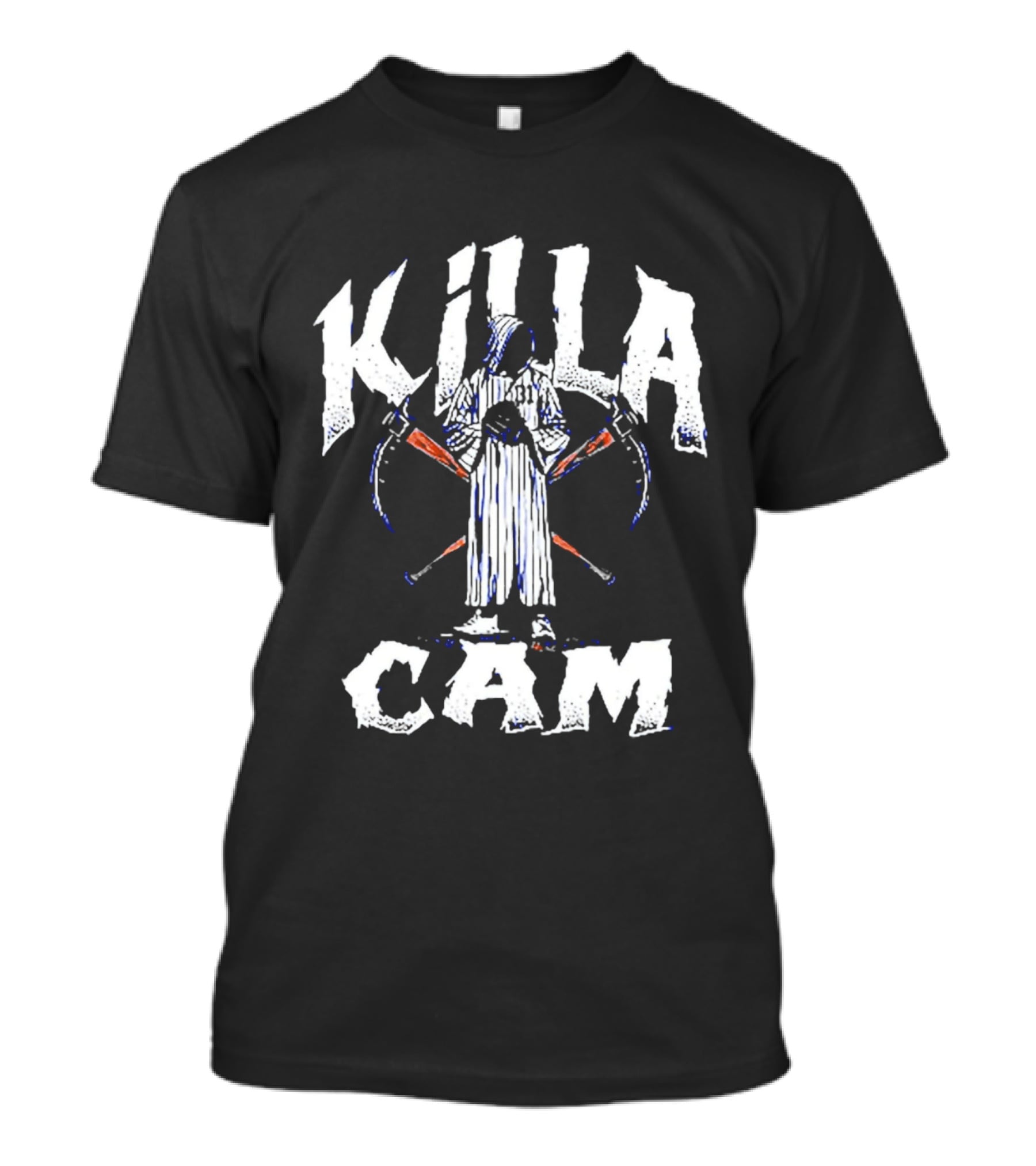 Killa Cam Grim Reaper Baseball Bat Crossed Scythes 2 T-Shirt