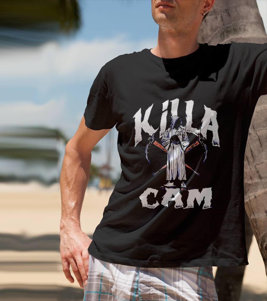 Killa Cam Grim Reaper Baseball Bat Crossed Scythes 2 T-Shirt