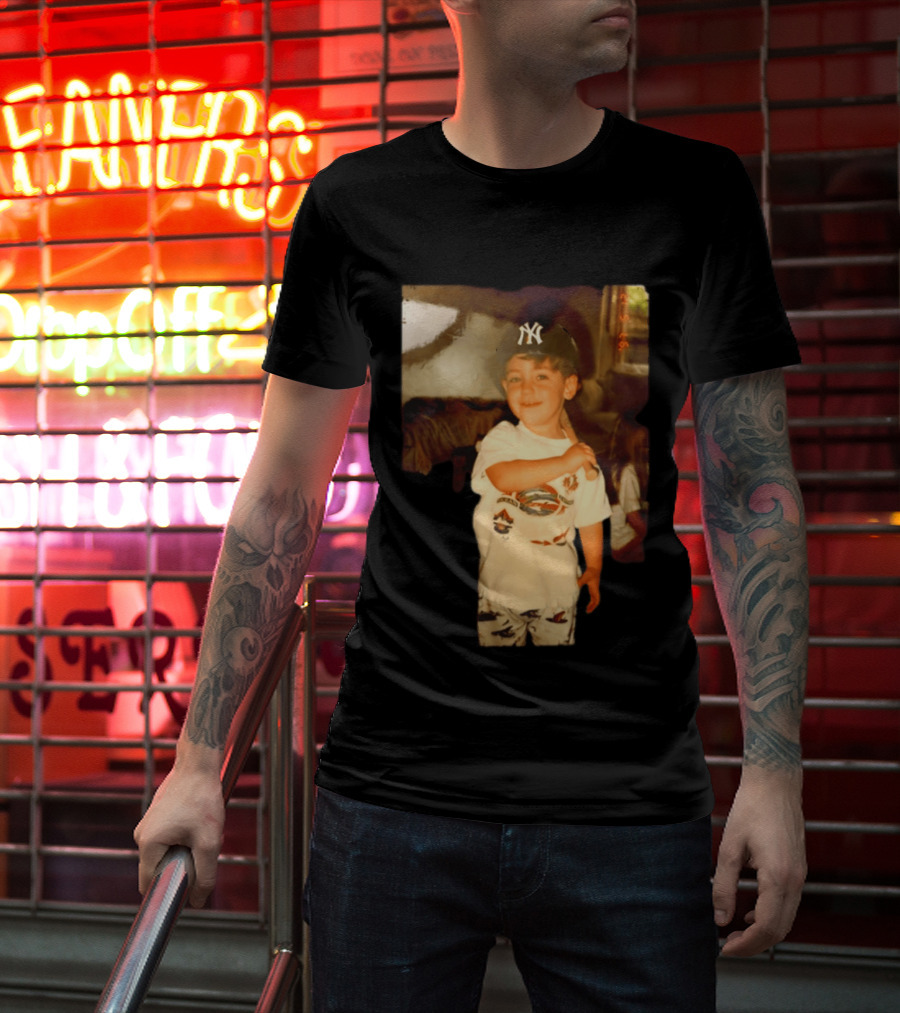 Cody Bellinger Young Yankee Fan Childhood Photo New York Yankees Cap T-Shirt