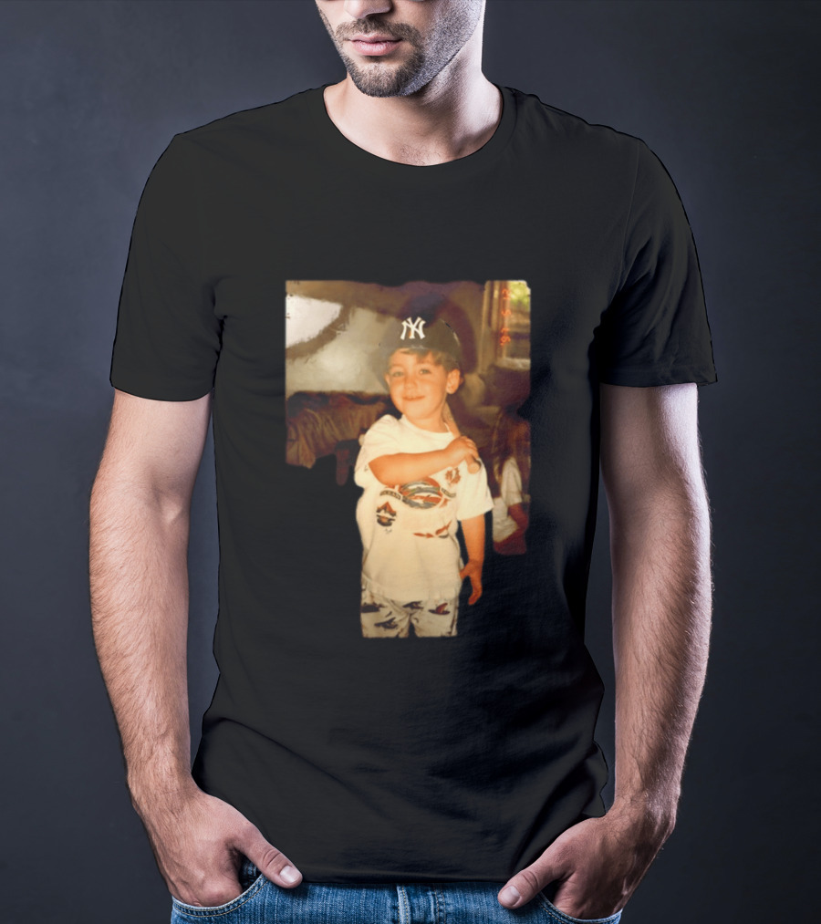 Cody Bellinger Young Yankee Fan Childhood Photo New York Yankees Cap T-Shirt