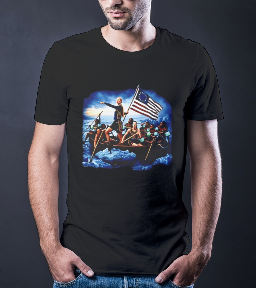 Sophie Cunningham Caitlin Clark Historical Crossover Crossing The Delaware Basketball T-Shirt