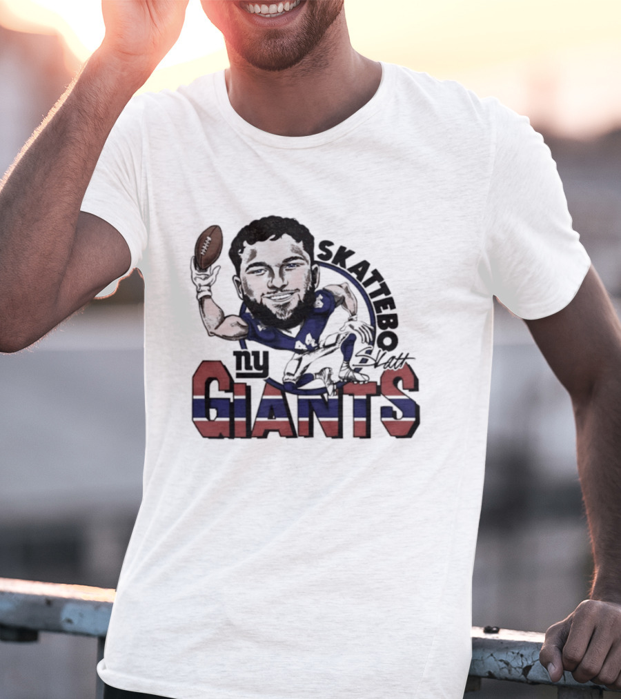 Skattebo New York Giants Football Caricature Player T-Shirt
