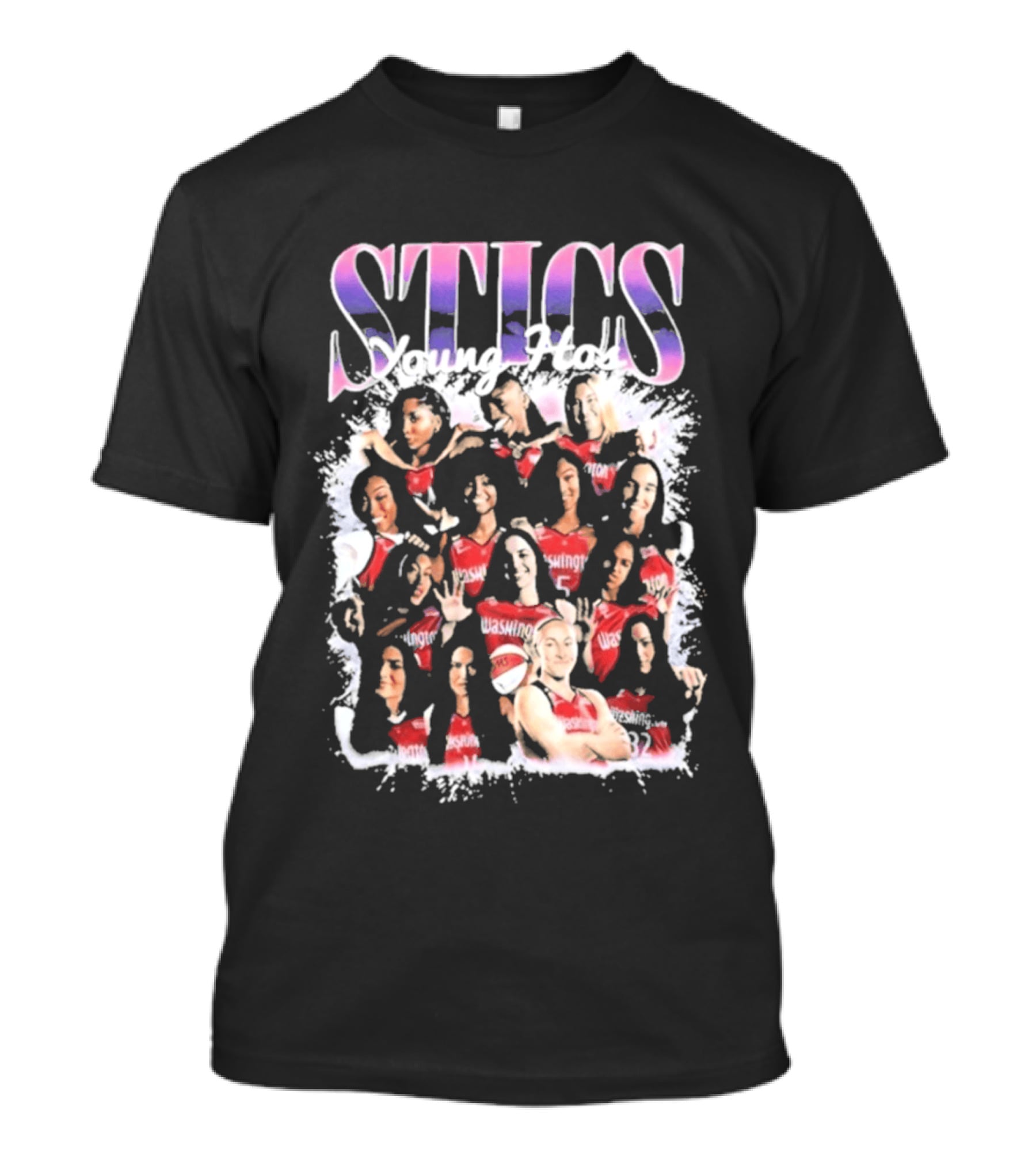 STICS Young Hos Washington Mystics Sports Team Collage T-Shirt