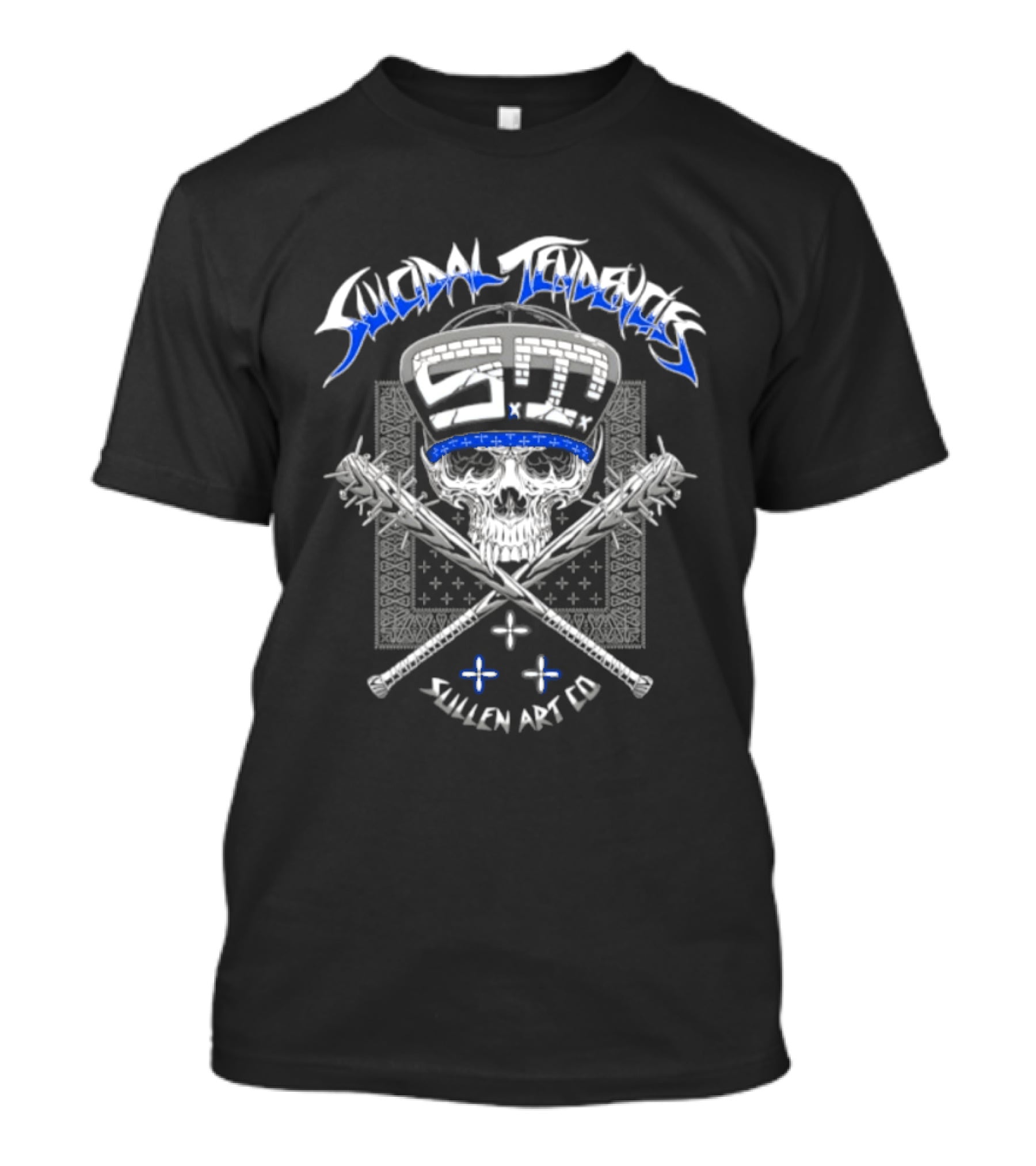 Suicidal Tendencies ST Skull Spiked Baseball Bats Sullen Art Co T-Shirt