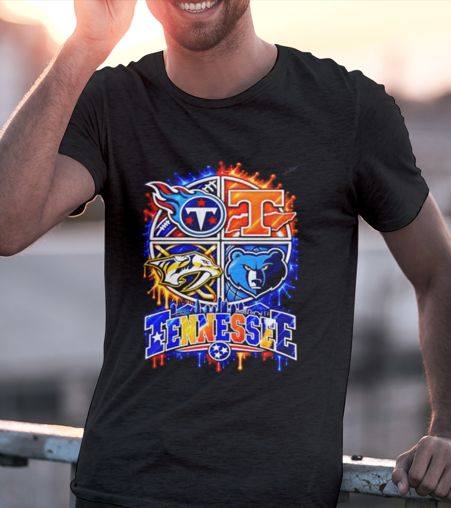 Tennessee Titans Volunteers Predators Grizzlies Sports Skyline T-Shirt