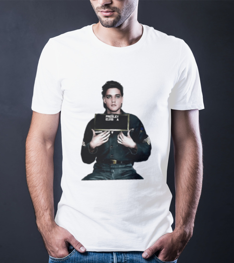 Elvis Presley Army Shot King Of Rock And Roll Iconic Military T-Shirt