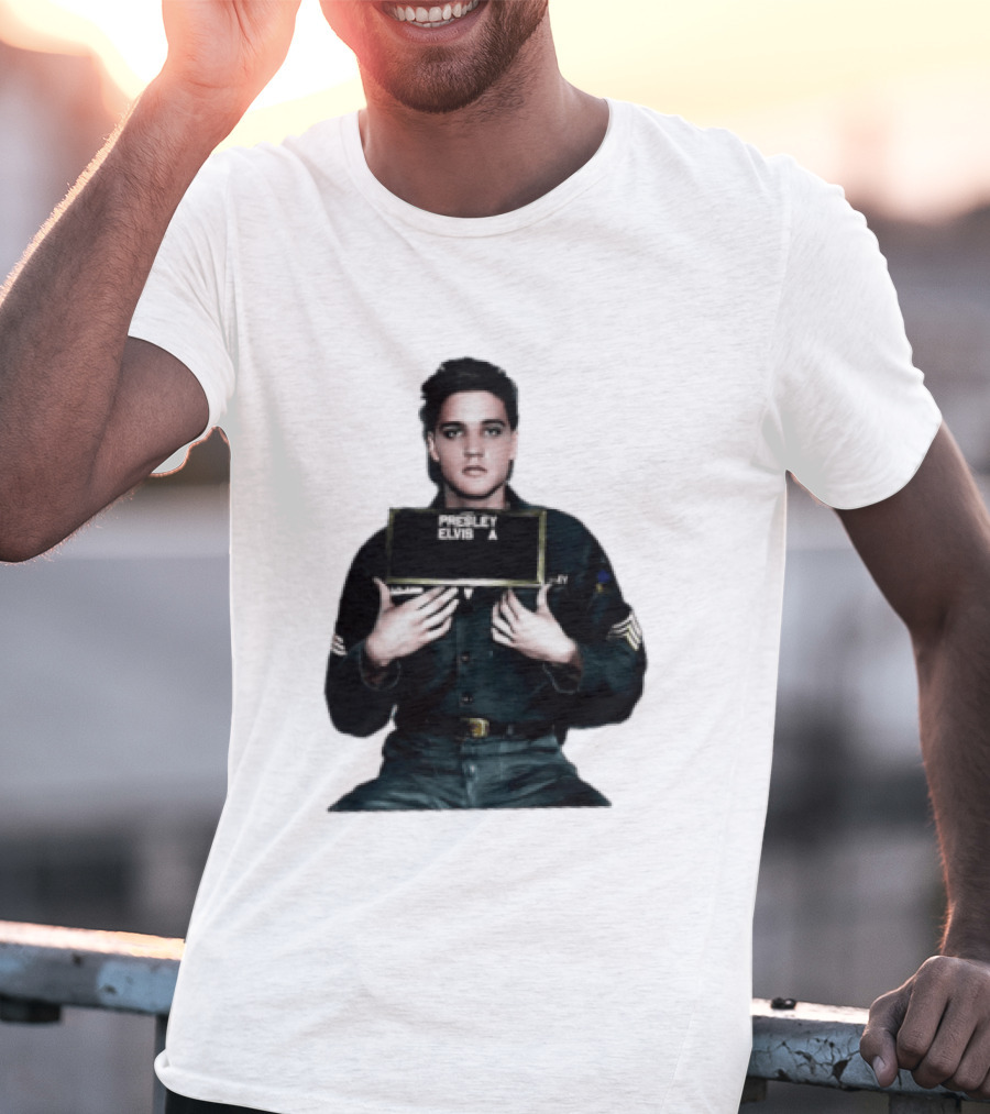 Elvis Presley Army Shot King Of Rock And Roll Iconic Military T-Shirt