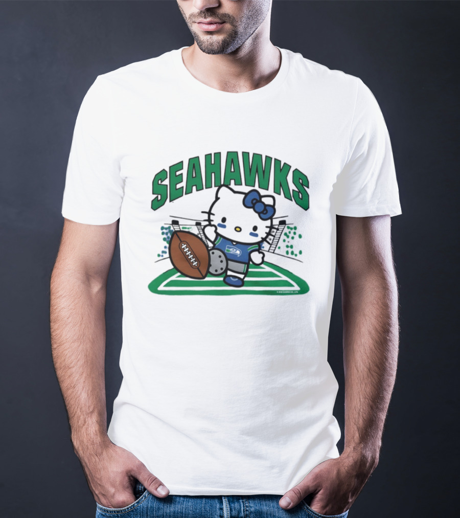 Hello Kitty Seattle Seahawks Football Stadium Kickoff T-Shirt
