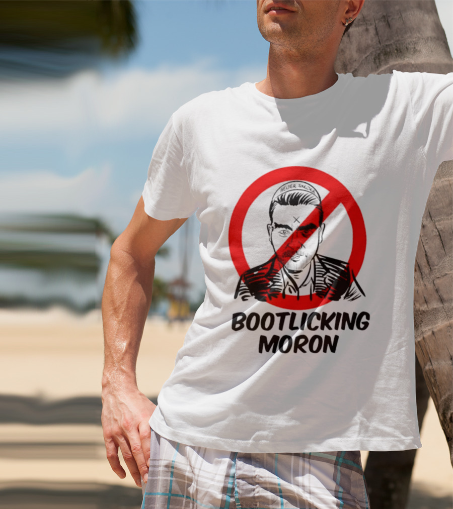 Helter Skelter Bootlicking Moron Red Circle Crossed Out Brian Walsby T-Shirt