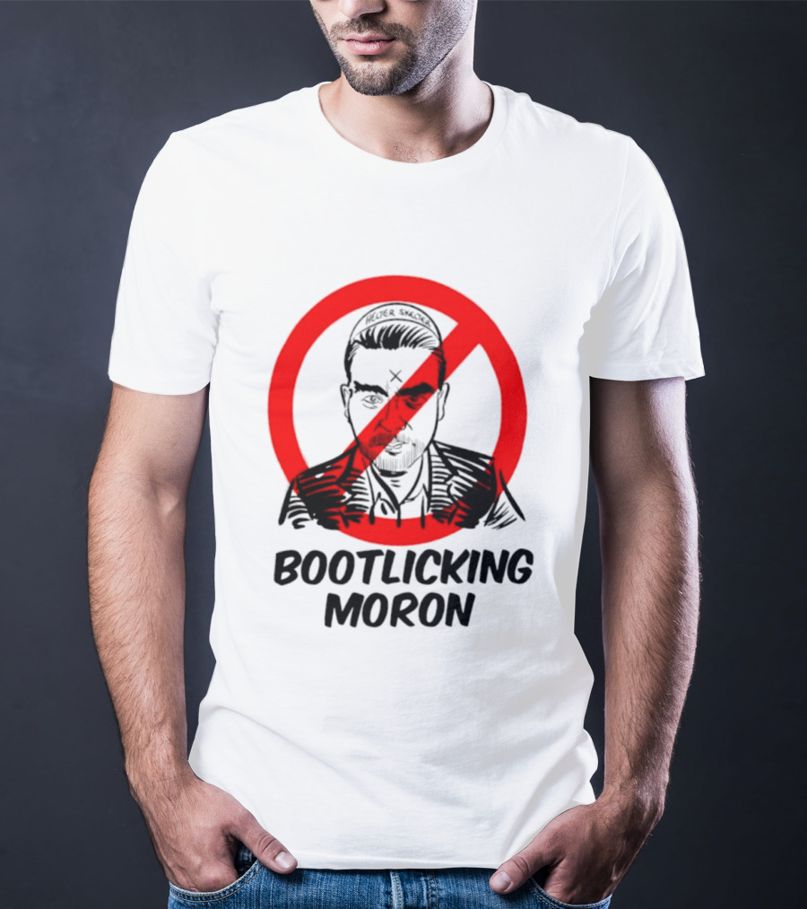 Helter Skelter Bootlicking Moron Red Circle Crossed Out Brian Walsby T-Shirt