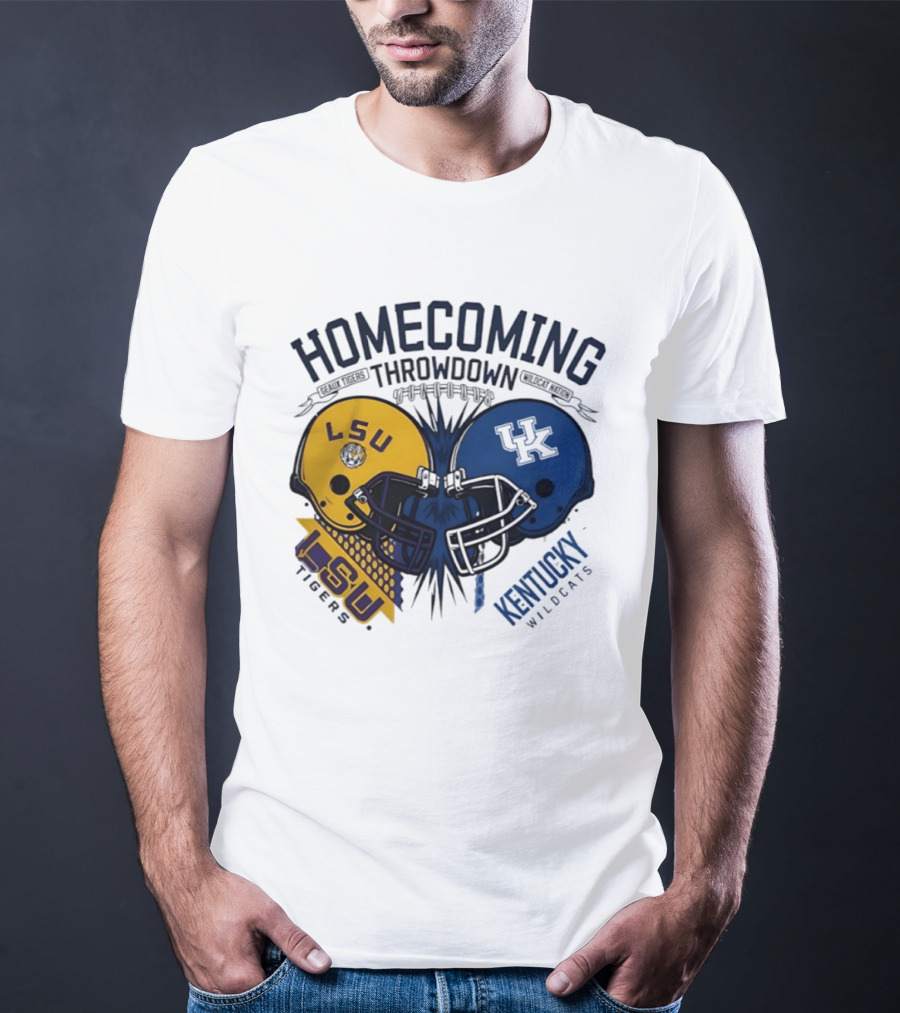 LSU Tigers Vs Kentucky Wildcats Football Homecoming Throwdown October 10 2026 Helmet Clash T-Shirt