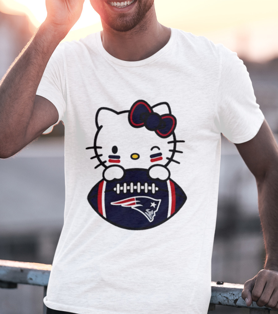 New England Patriots Hello Kitty Collaboration 2026 Football Season T-Shirt