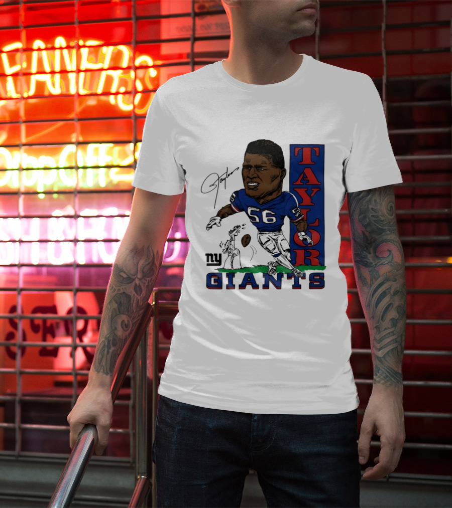 New York Giants Lawrence Taylor 56 Caricature Player T-Shirt