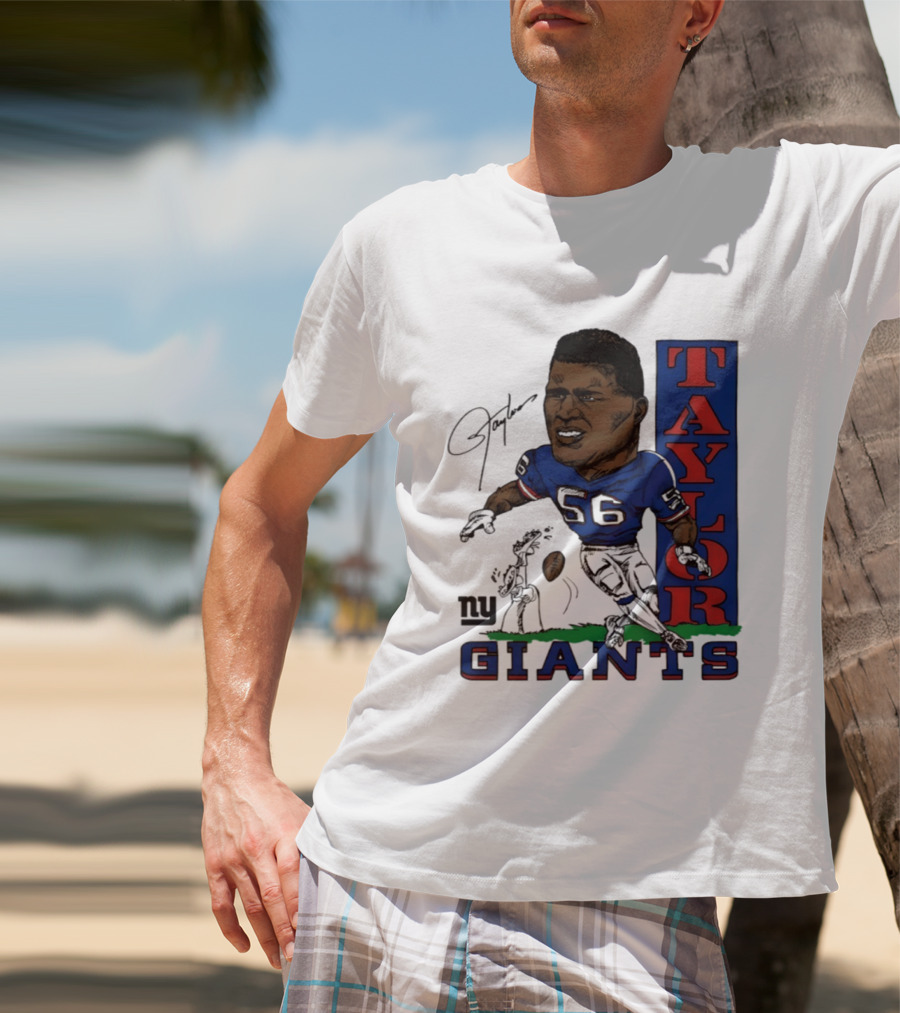 New York Giants Lawrence Taylor 56 Caricature Player T-Shirt