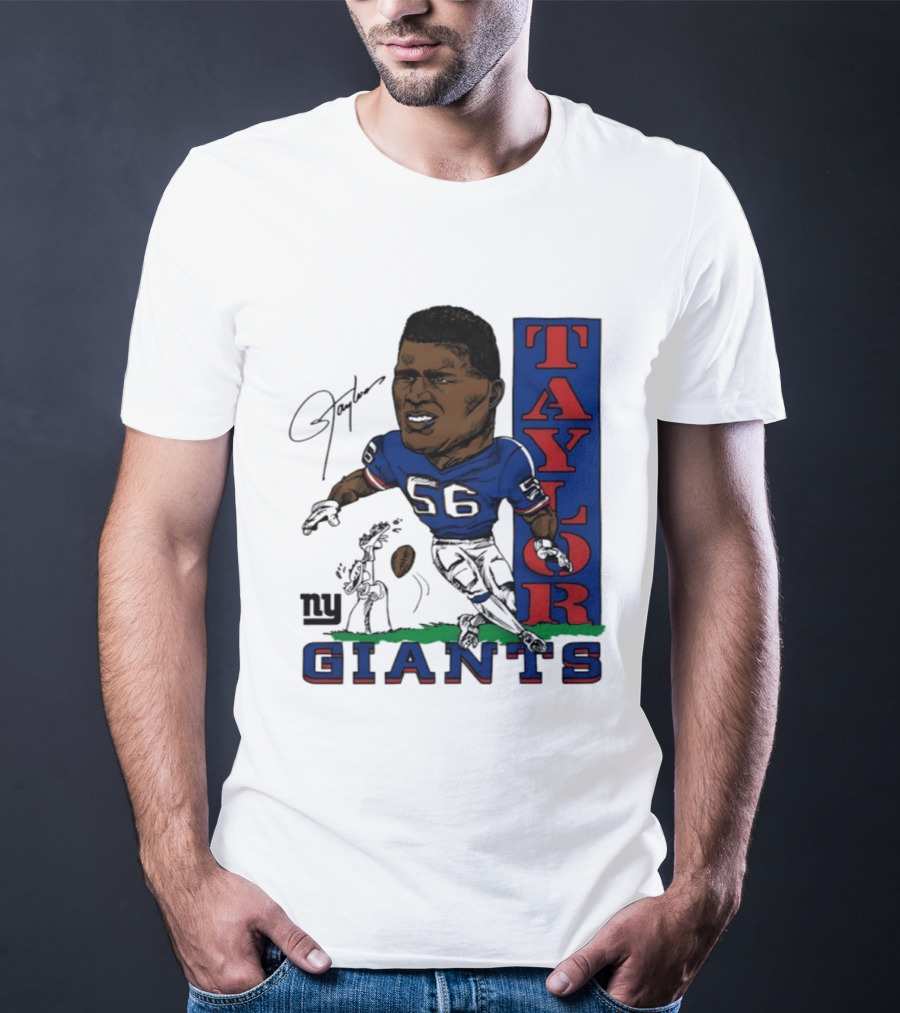 New York Giants Lawrence Taylor 56 Caricature Player T-Shirt