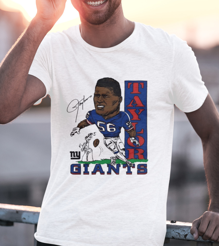 New York Giants Lawrence Taylor 56 Caricature Player T-Shirt