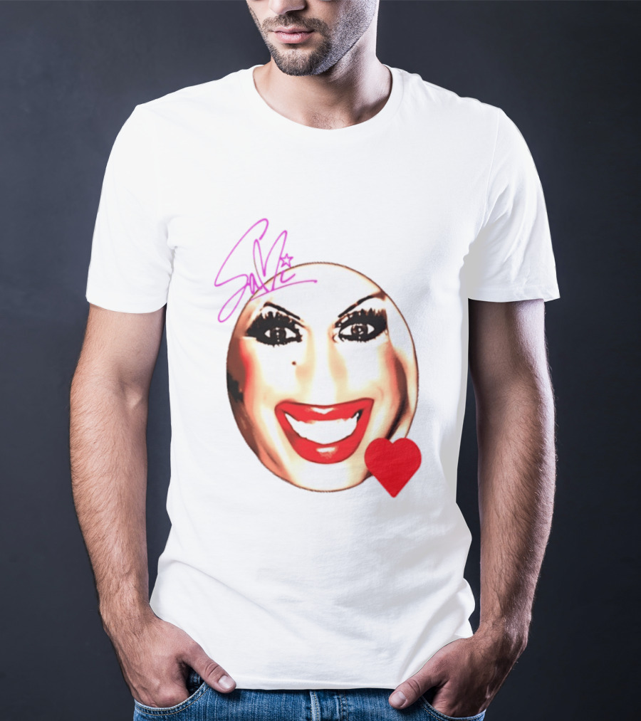 Sami Landri Big Face Heart Signature Red Lips T-Shirt