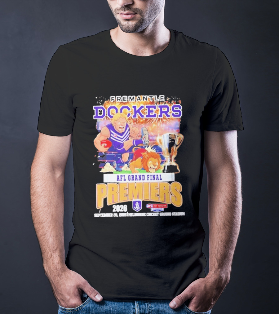 Fremantle Dockers 2026 AFL Grand Final Premiers Trophy Melbourne Cricket Ground Stadium T-Shirt
