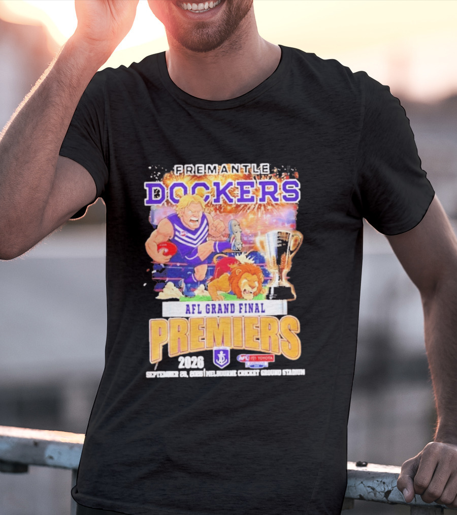 Fremantle Dockers 2026 AFL Grand Final Premiers Trophy Melbourne Cricket Ground Stadium T-Shirt