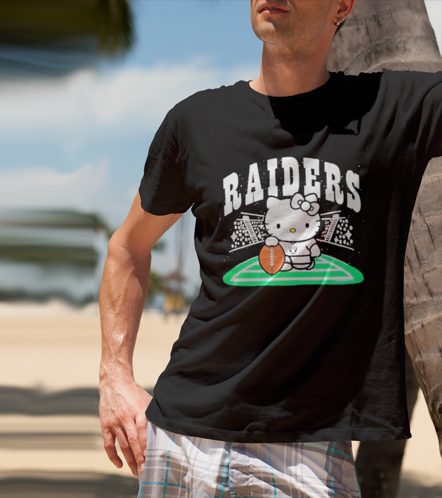 Hello Kitty Raiders Football Stadium Cartoon Collaboration T-Shirt