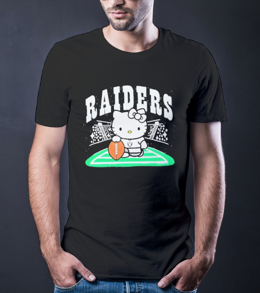 Hello Kitty Raiders Football Stadium Cartoon Collaboration T-Shirt